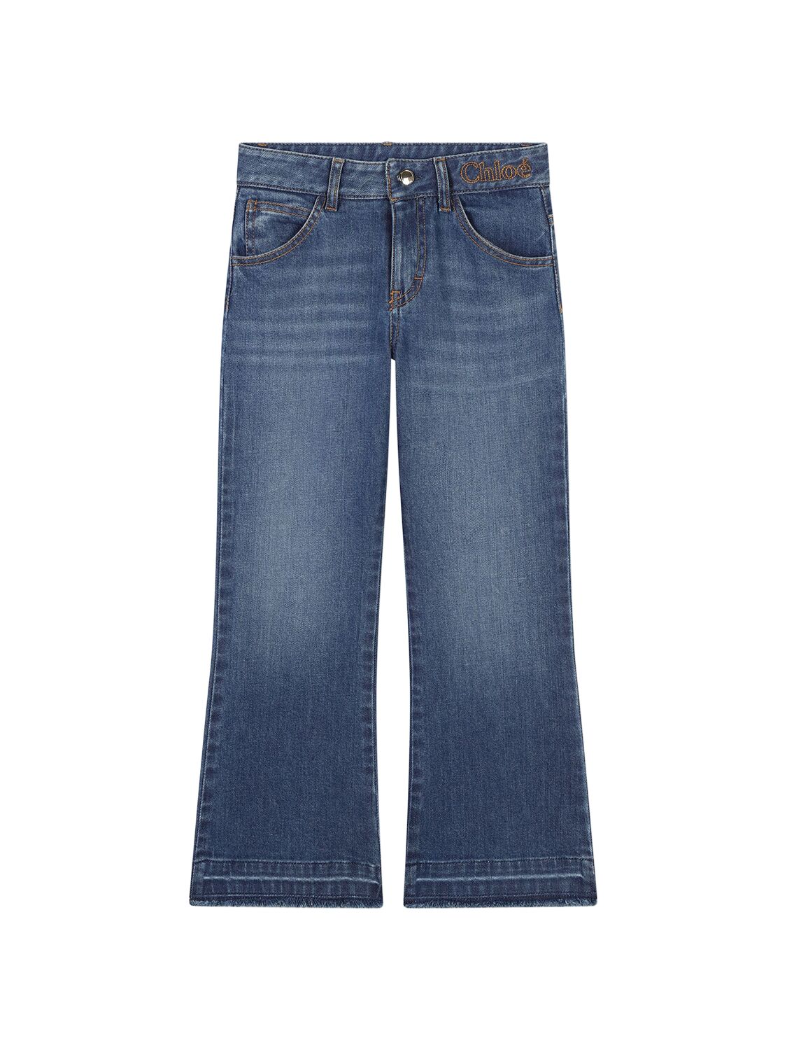 Chloé Stretch Cotton Denim Jeans In Blue