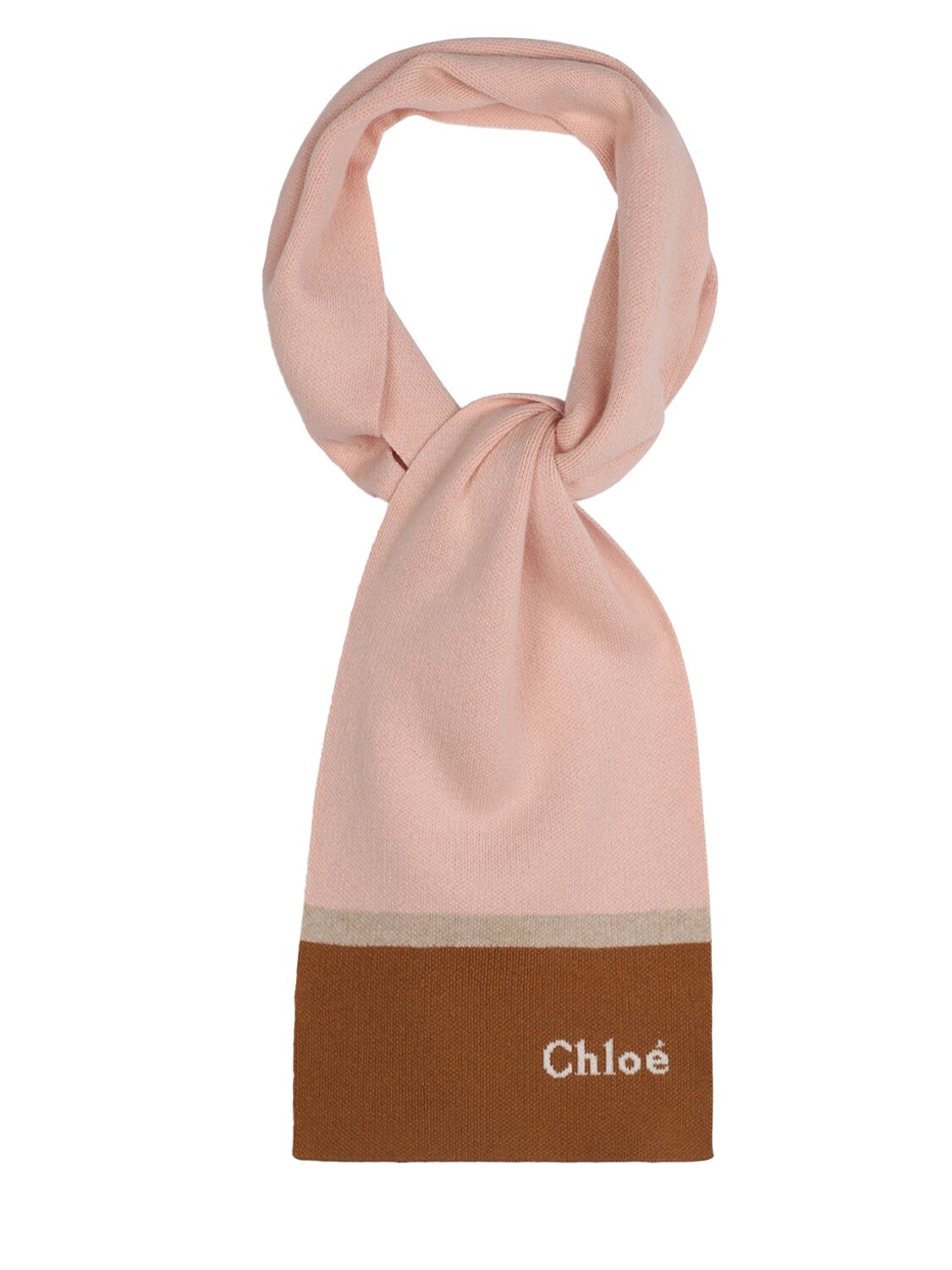 Shop Chloé Cotton & Wool Scarf In Pink