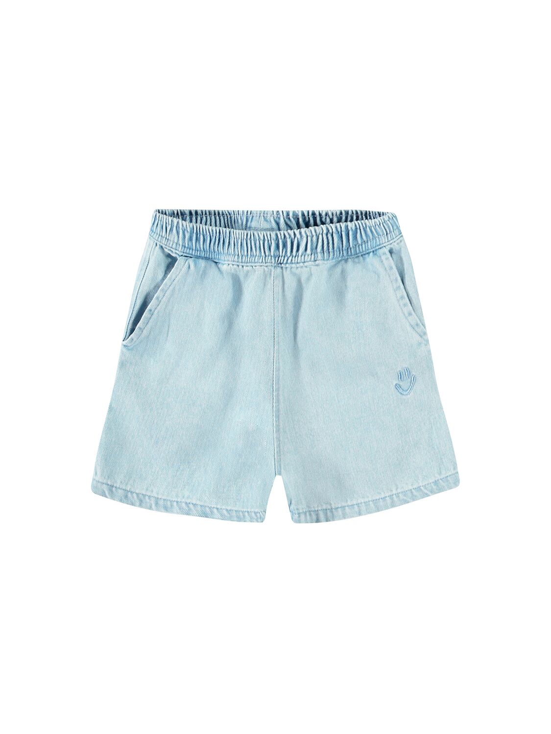 Molo Organic Cotton Denim Shorts In Light Blue