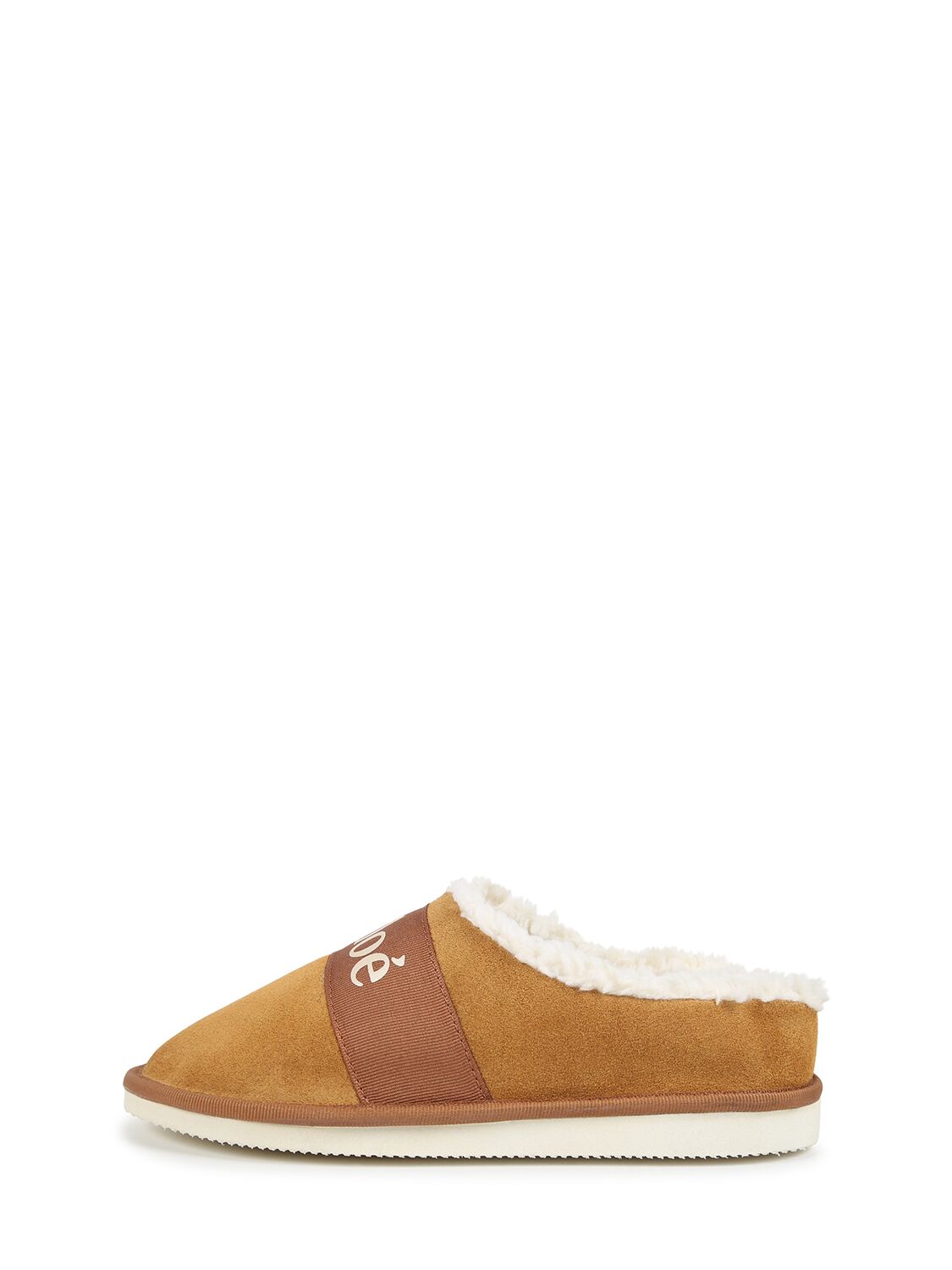 Chloé Suede Slippers In Beige