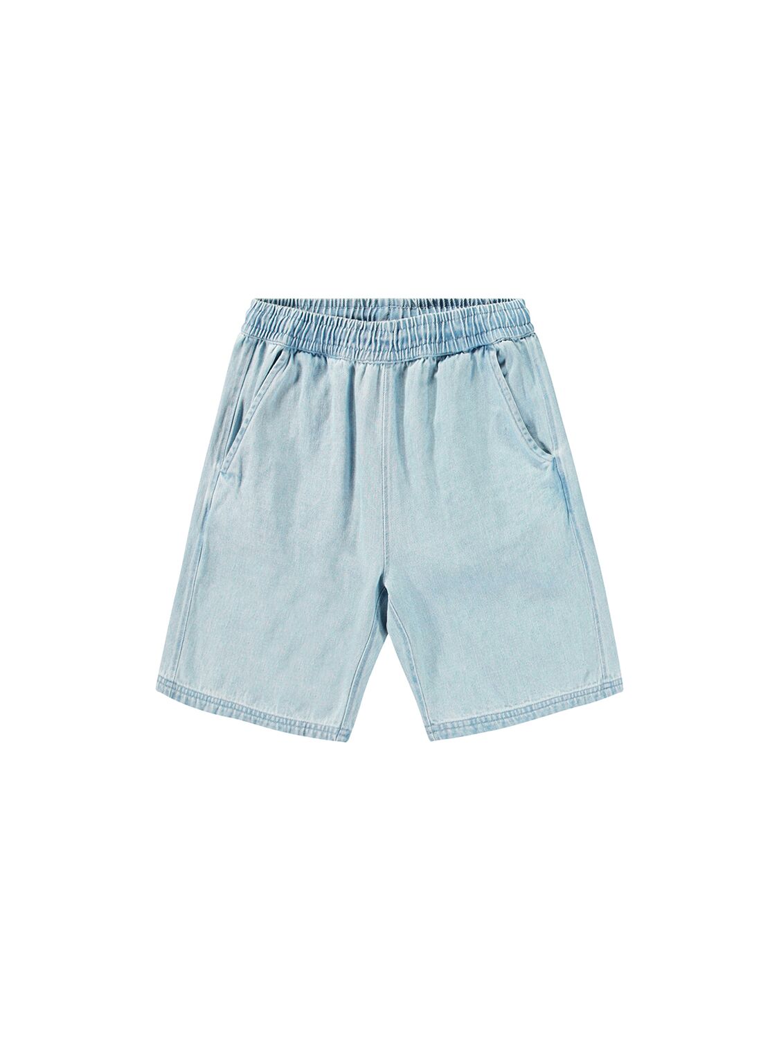 Molo Cotton Denim Shorts In Light Blue