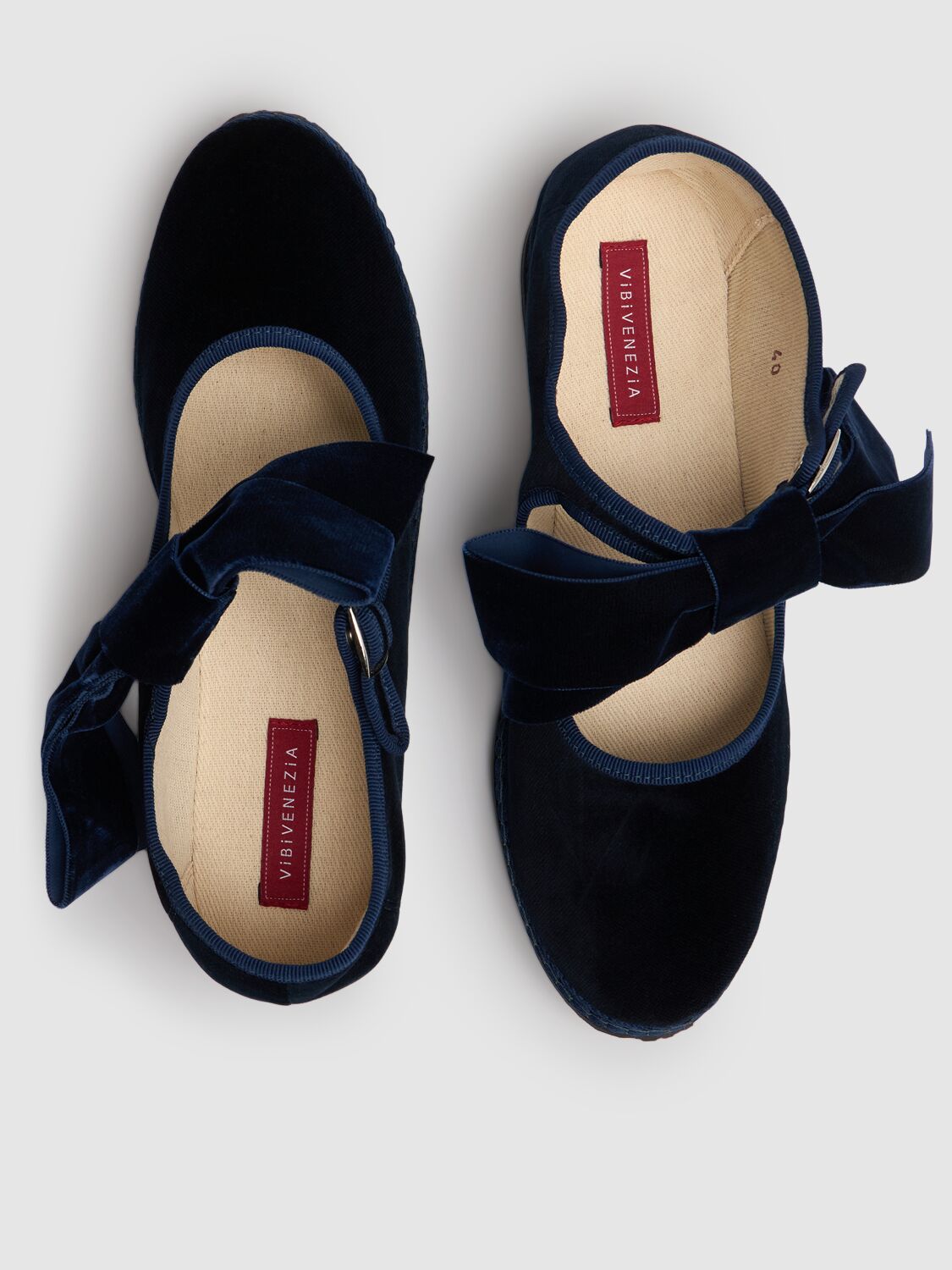 Shop Vibi Venezia 10mm Mary Jane Bow Velvet Slippers In Blue