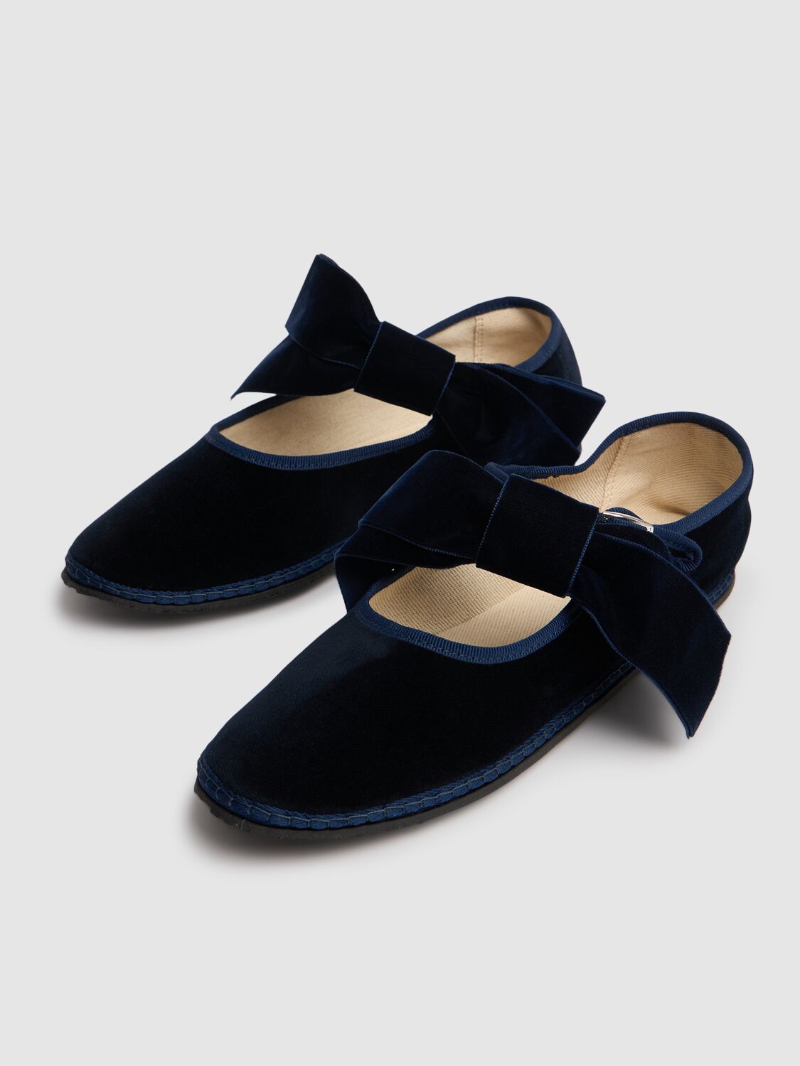 Shop Vibi Venezia 10mm Mary Jane Bow Velvet Slippers In Blue