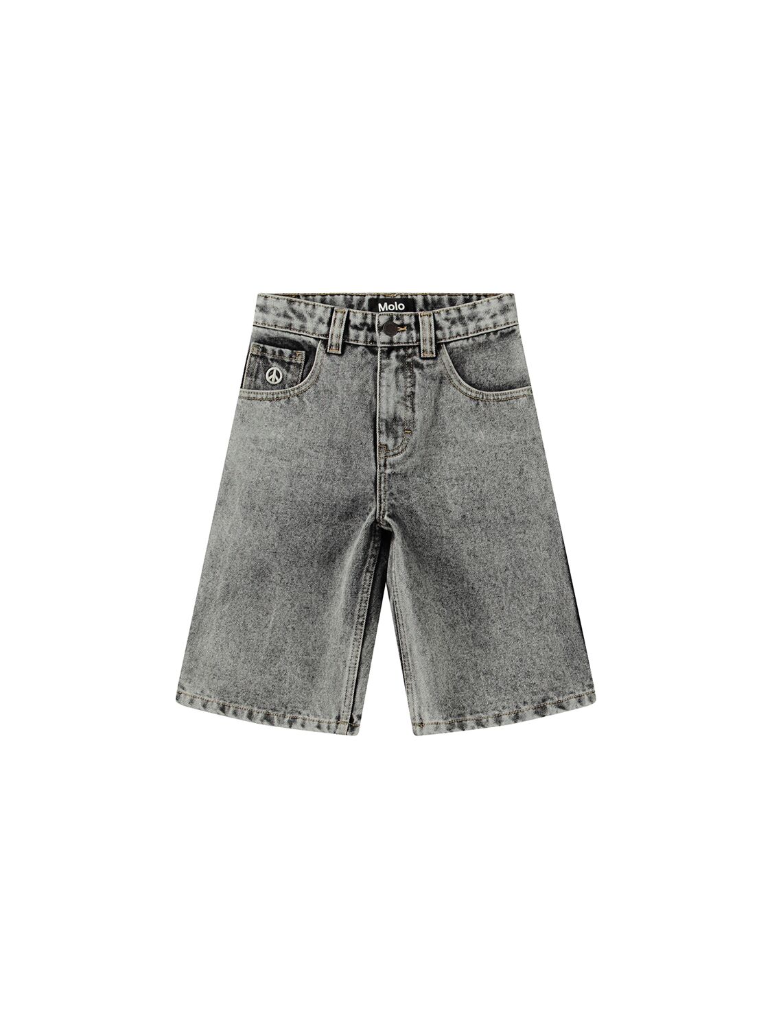 Molo Cotton Blend Denim Shorts In Grey