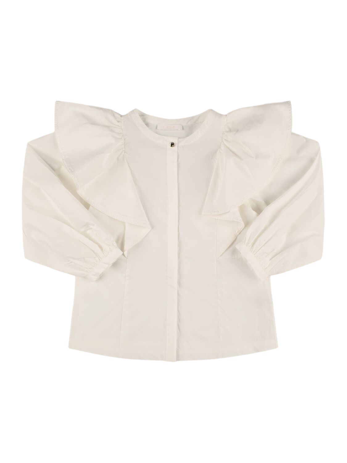 Chloé Cotton Poplin Shirt In Neutral