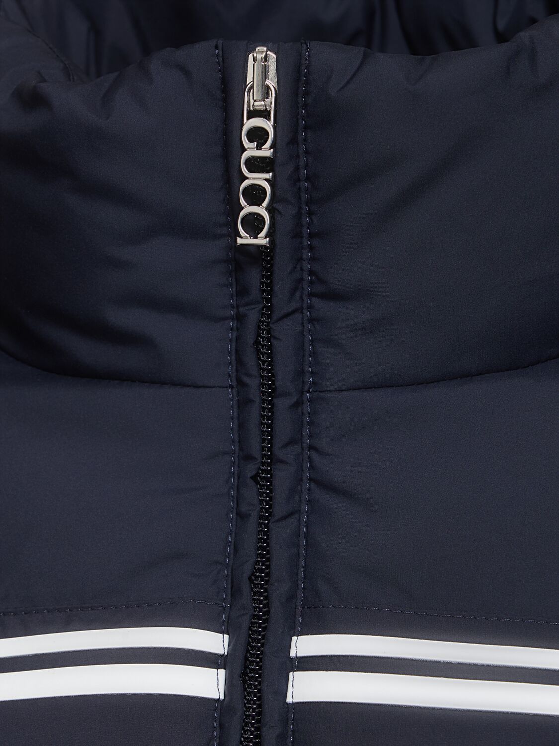 Shop Gucci Logo Light Tech Down Jacket In Navy