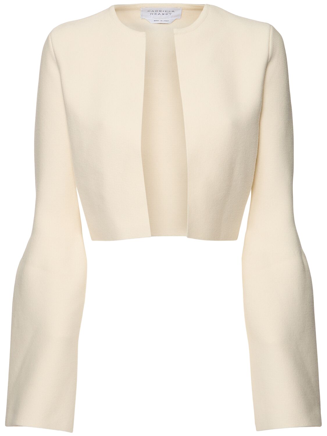 Shop Gabriela Hearst Katlin Wool Knit Jacket In Ivory