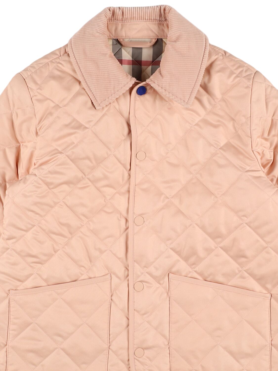 Shop Burberry Quilted Nylon Puffer Jacket In Pink