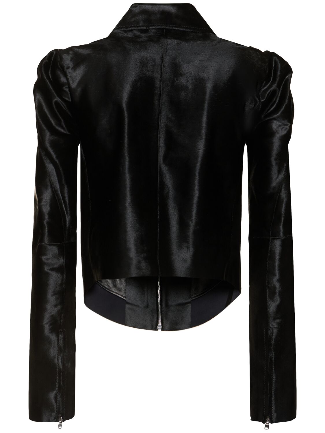 Shop Tory Burch Rounded Biker Leather Jacket In Black