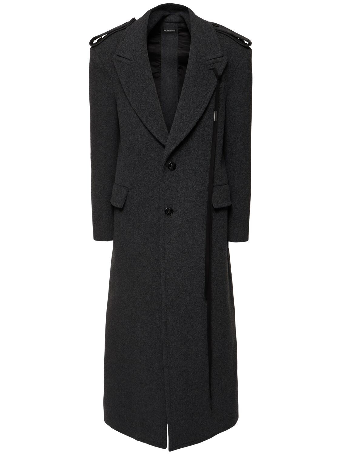 Ann Demeulemeester Bianca Tailored Peak Lapel Long Coat In Heather Grey