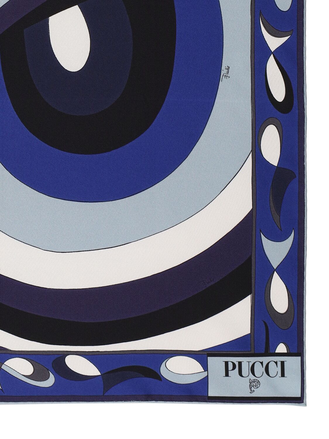 Shop Pucci Silk Twill Scarf In Blue/multi