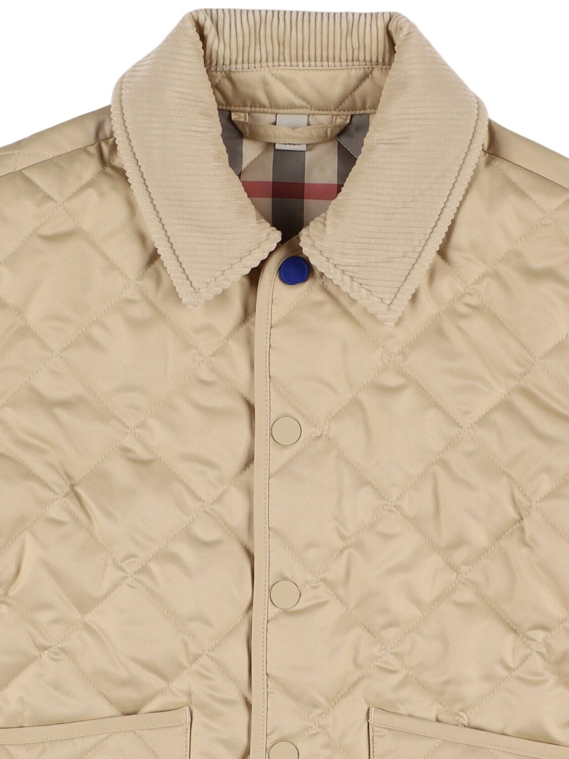 Shop Burberry Quilted Puffer Jacket In Beige