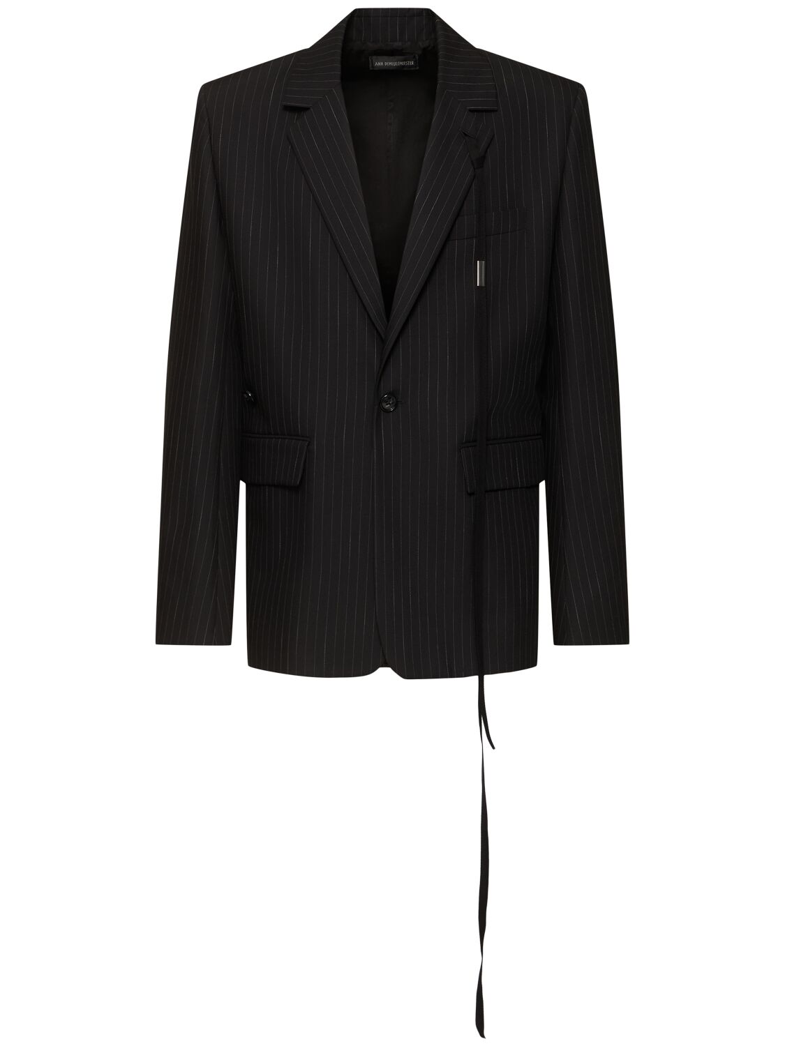 Ann Demeulemeester Thor Asymmetric Closure Tailored Blazer In Black