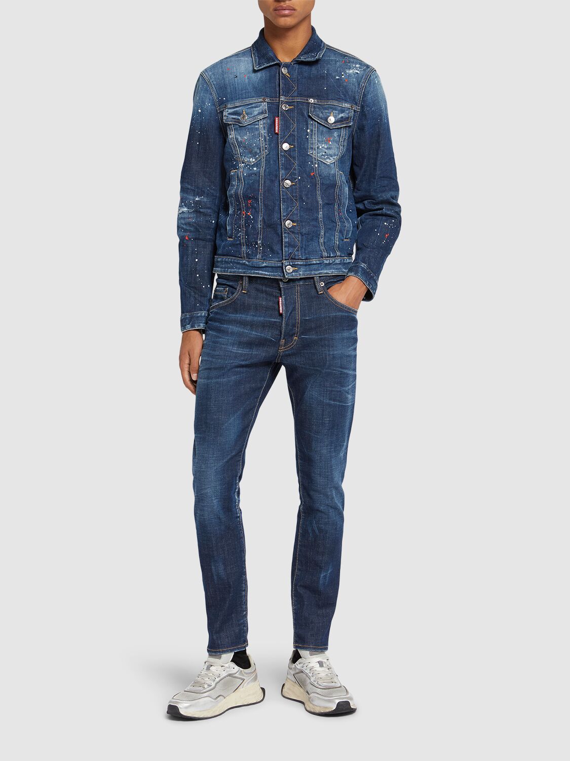 Dsquared2 Dan Jean Jacket With Destroyed Effect In Navy