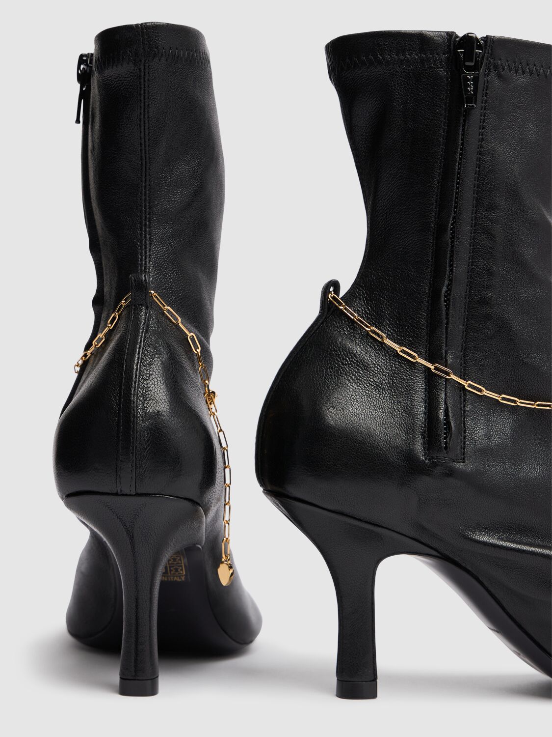 Shop Burberry 75mm Lf Slinky Leather Ankle Boots In Black