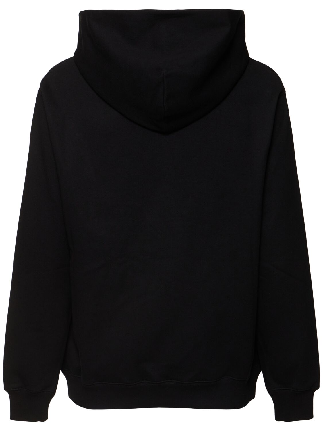 Shop Gucci Logo Heavy Felted Cotton Hoodie In Black