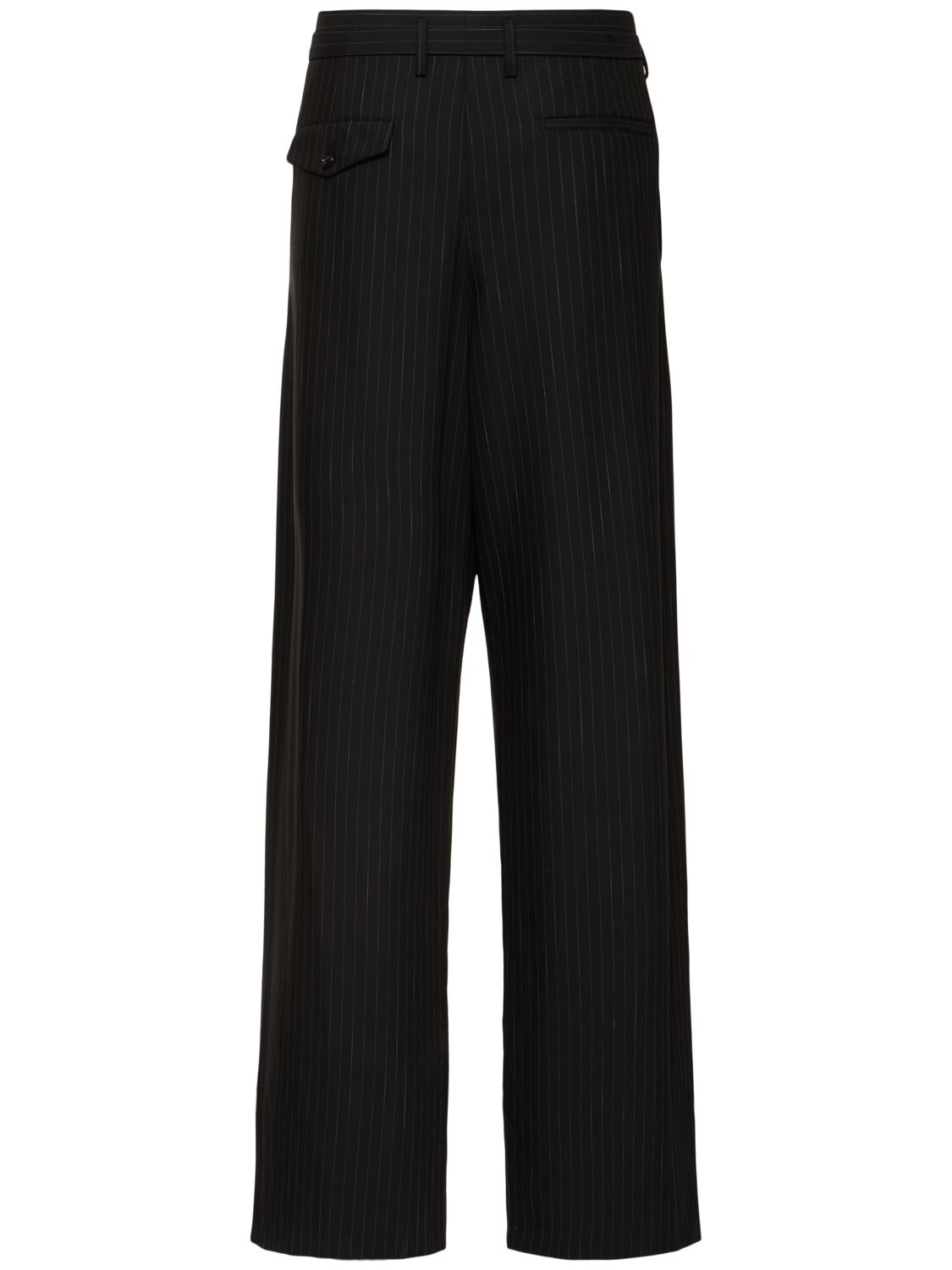 Shop Ann Demeulemeester Finn Pinstriped Pants In Black