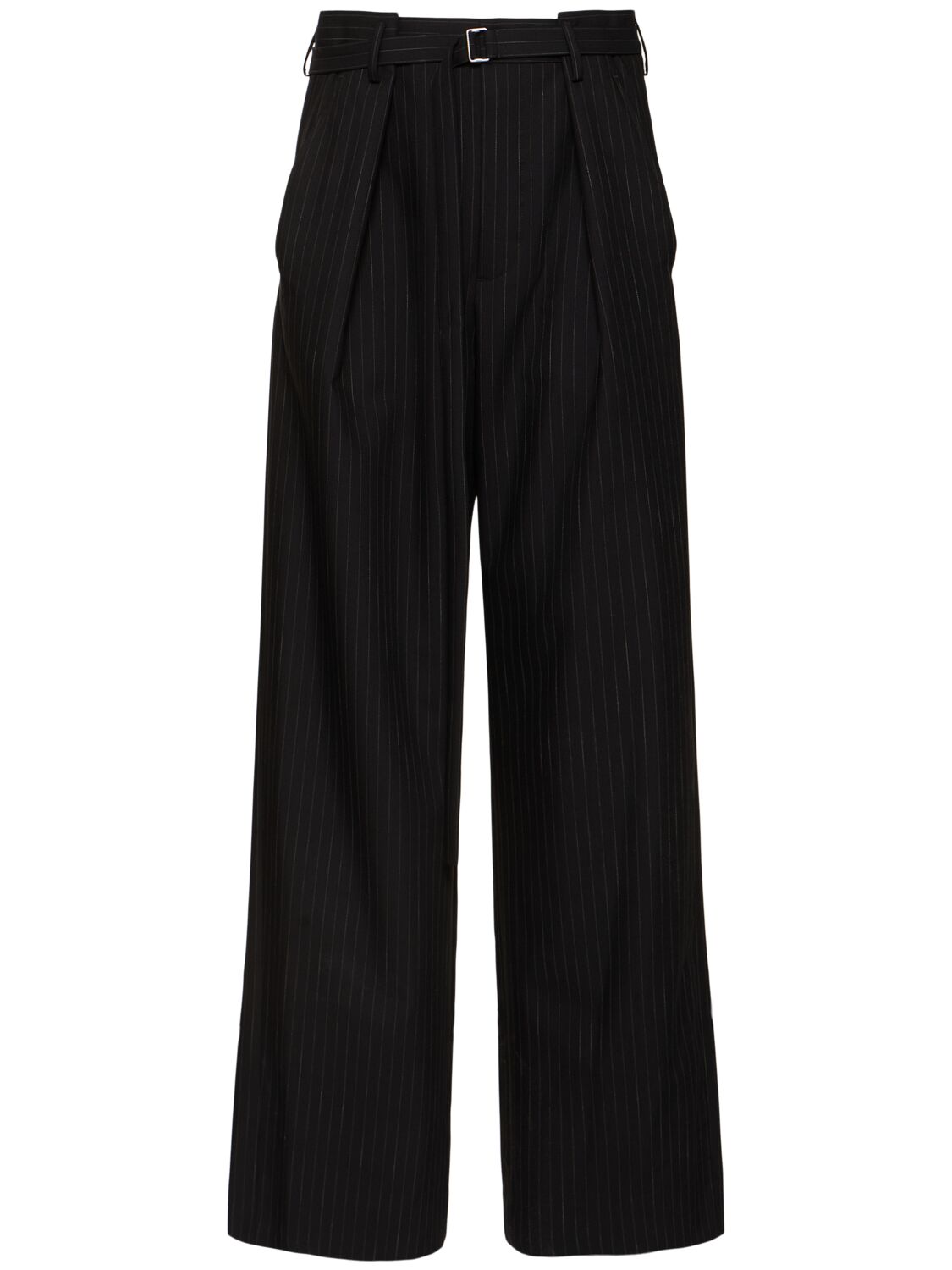 Ann Demeulemeester Finn Pinstriped Pants In Black