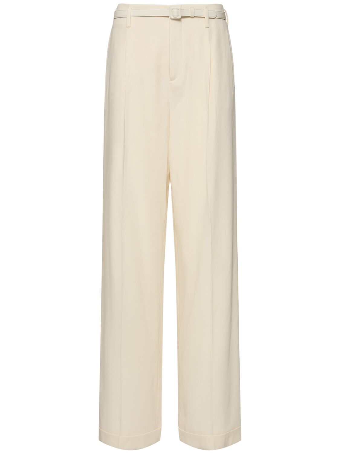 Ralph Lauren Acklie Wool Gabardine Straight Pants In White