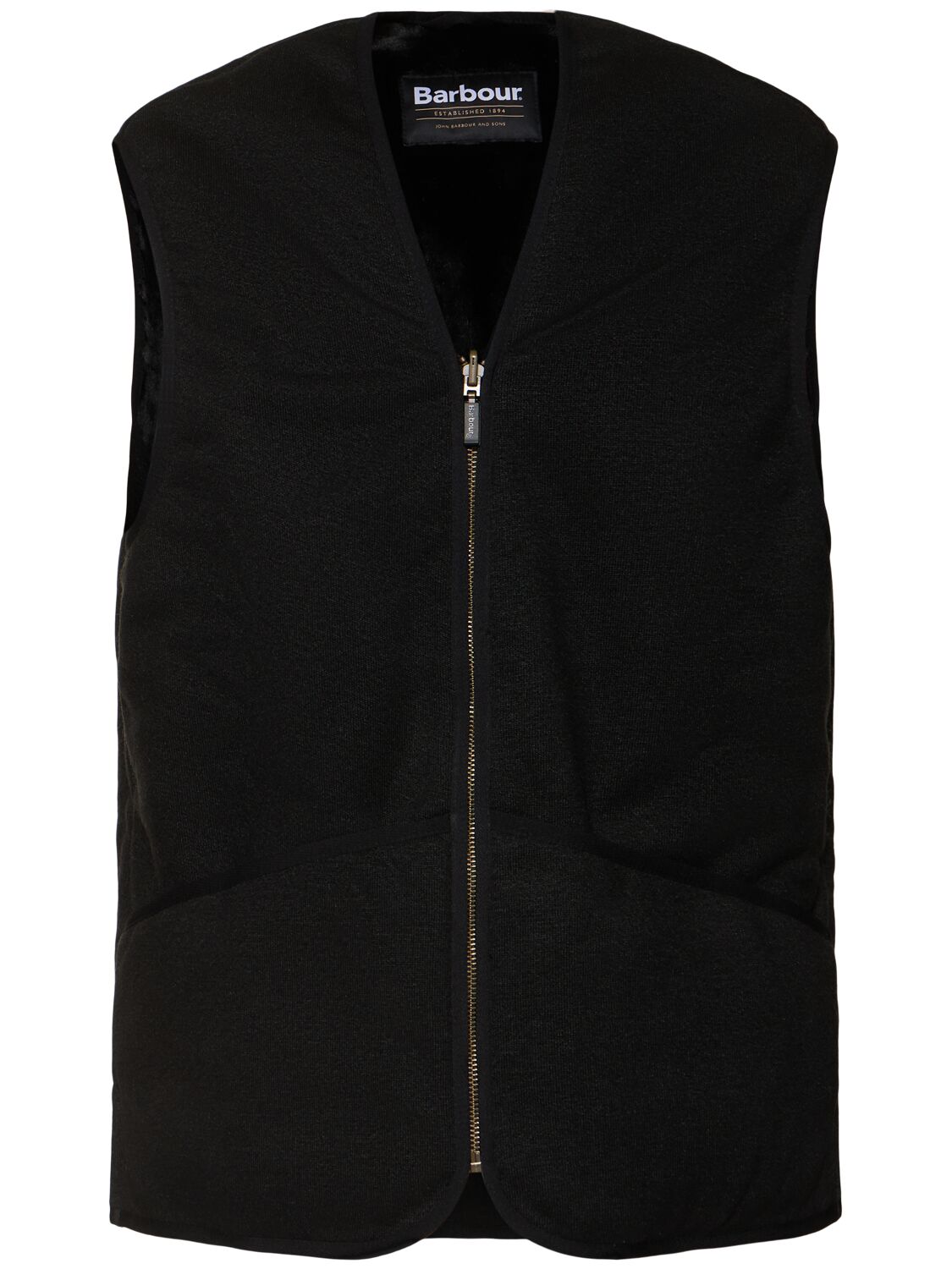 Barbour Warm Pile Zip-liner Vest In Black