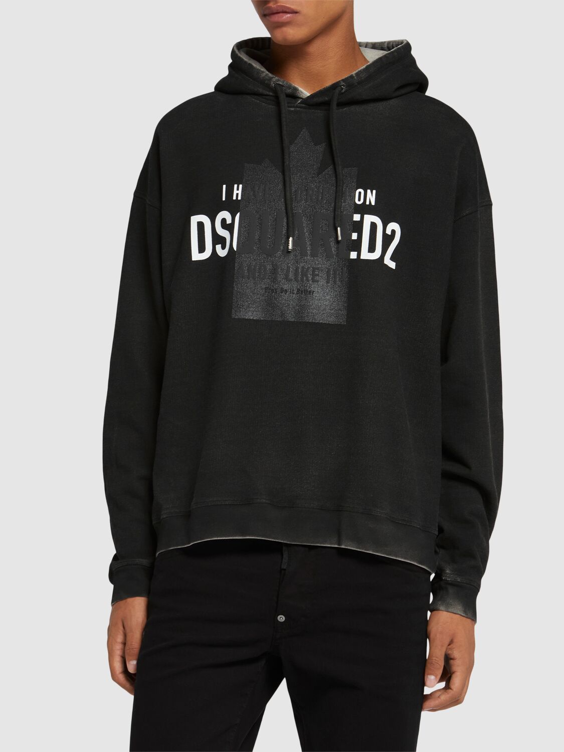 Shop Dsquared2 Relax Fit Sweatshirt Hoodie In Black