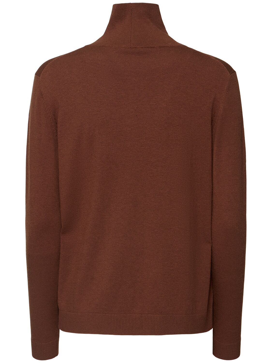 Shop Weekend Max Mara Kiku Silk Blend Turtleneck Sweater In Brown