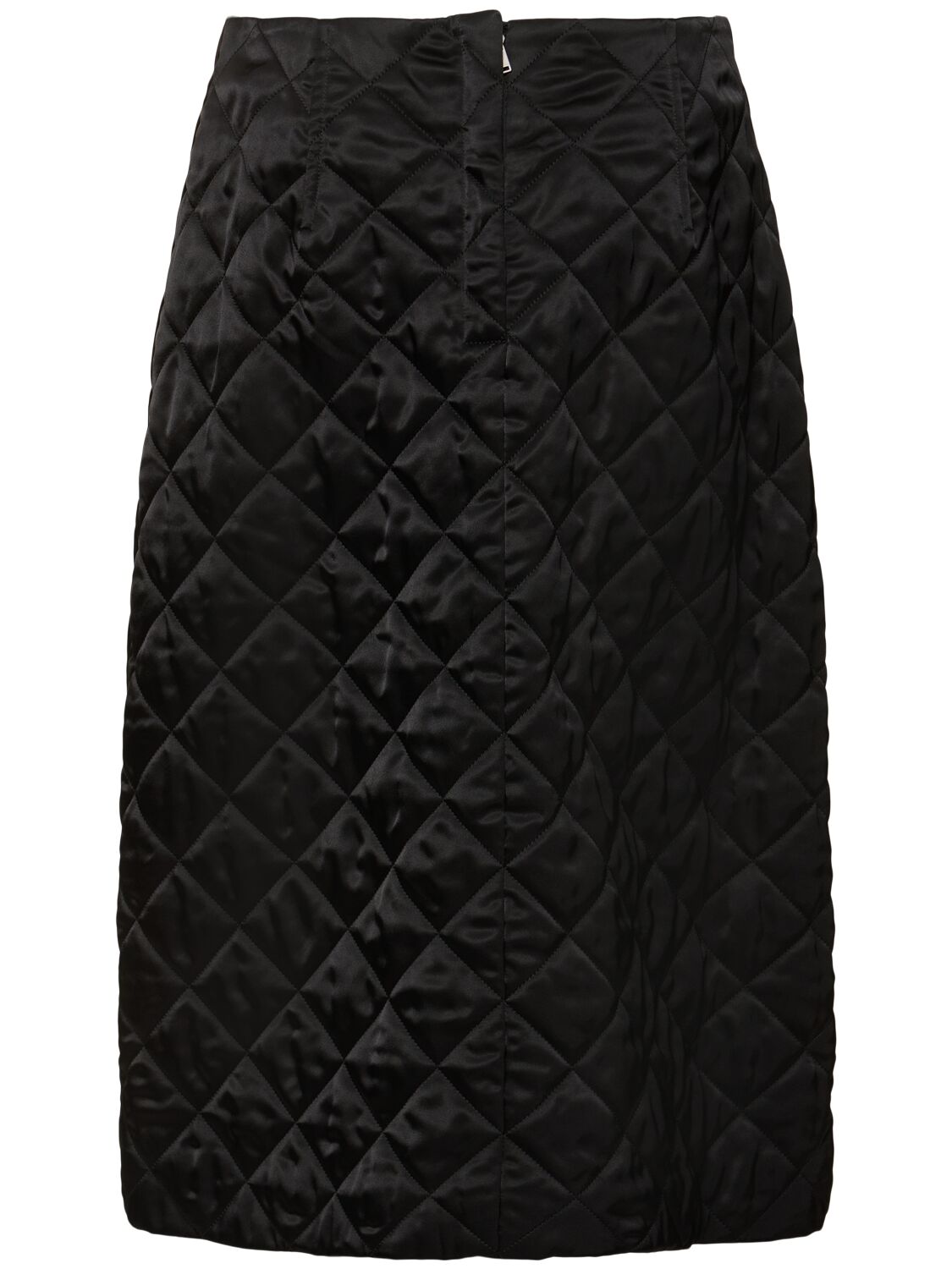 Shop Jil Sander Quilted Heavy Double Face Midi Skirt In Black