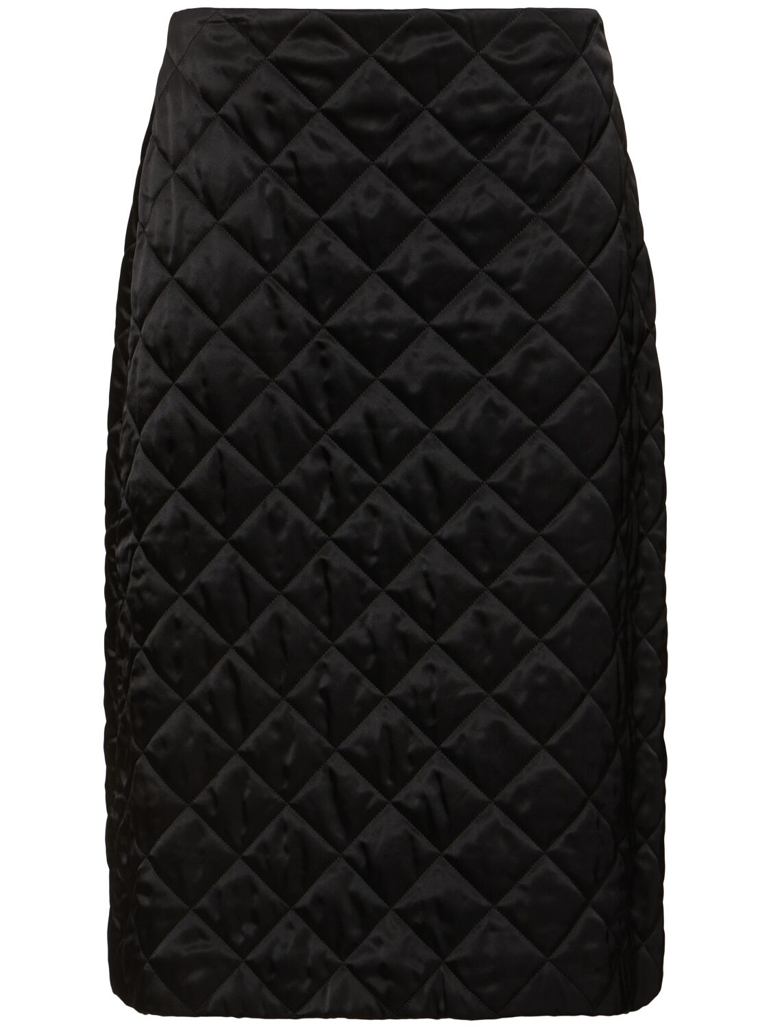 Jil Sander Quilted Heavy Double Face Midi Skirt In Black