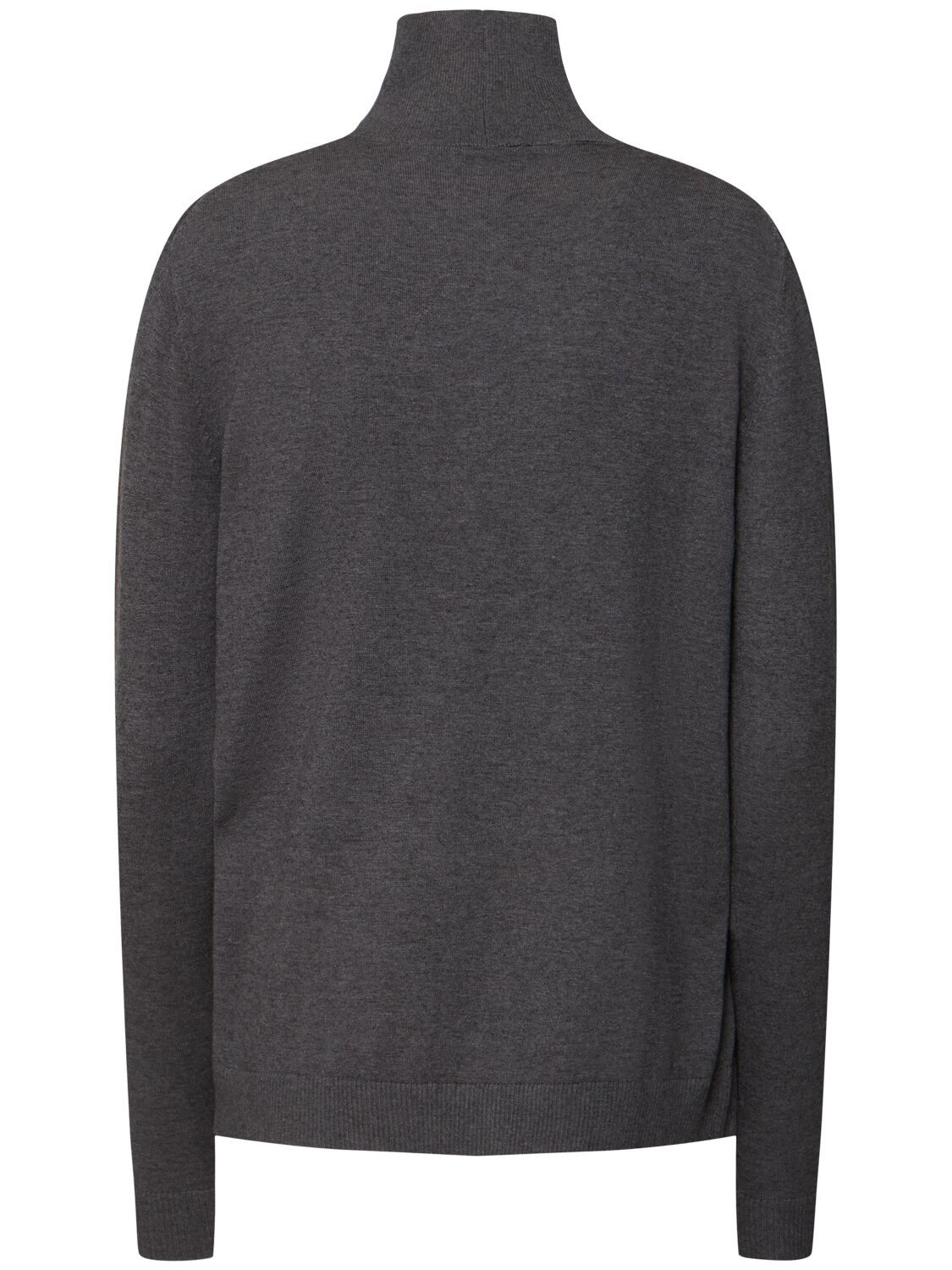 Shop Weekend Max Mara Kiku Silk Blend Turtleneck Sweater In Grey