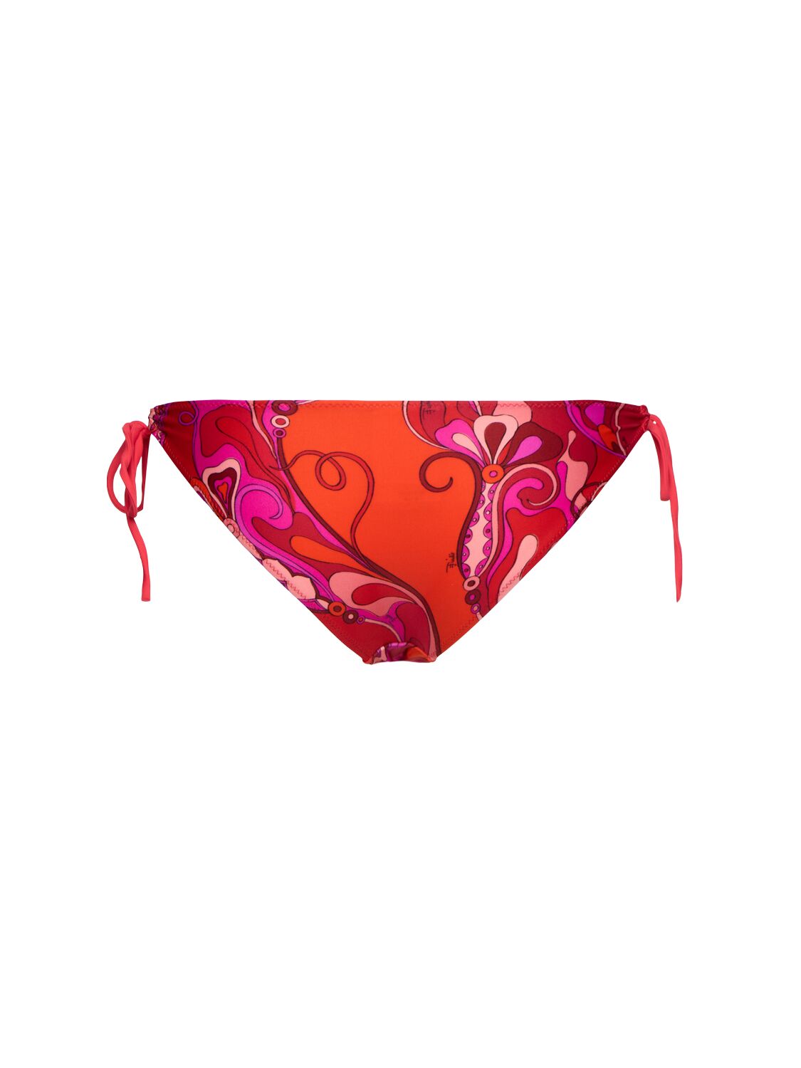 Shop Pucci Printed Lycra Bikini Bottoms In Red/fuchsia