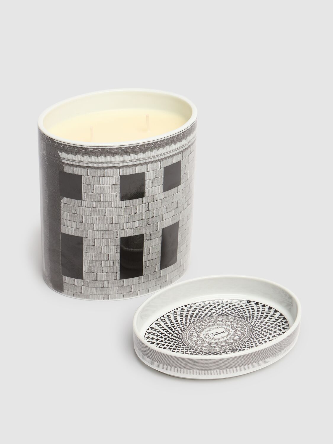 Shop Fornasetti Grande Architettura Candle In Grey