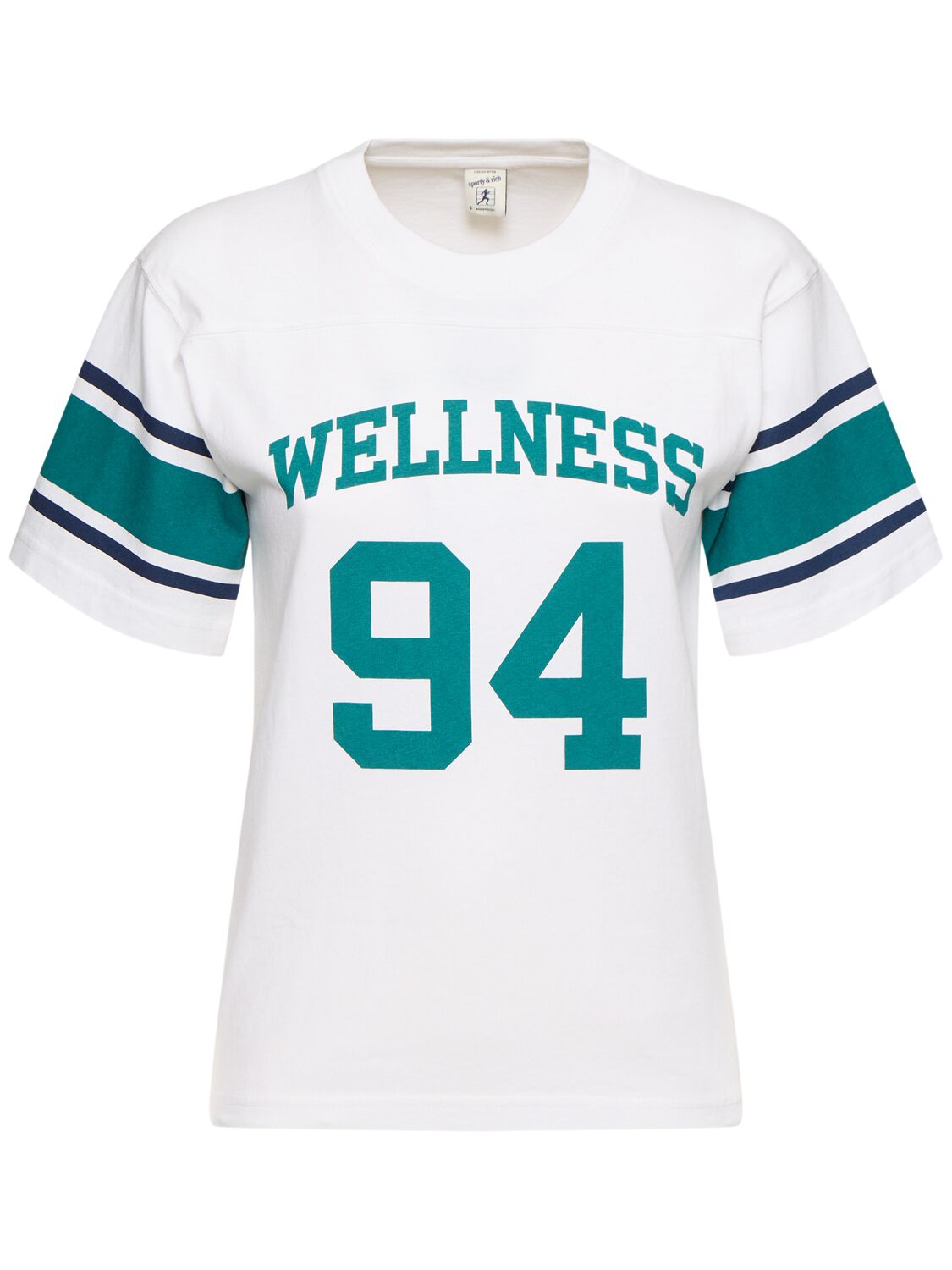 Sporty And Rich Wellness 94 Rugby T-shirt In White/alpine