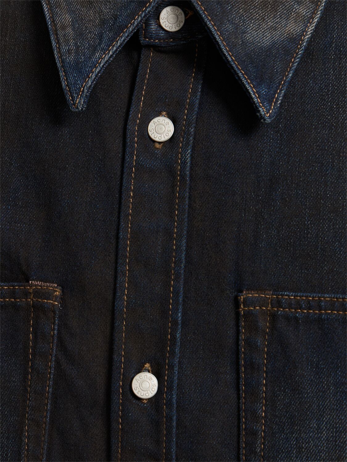 Shop Acne Studios Karto Darkside Denim Shirt In Dark Blue