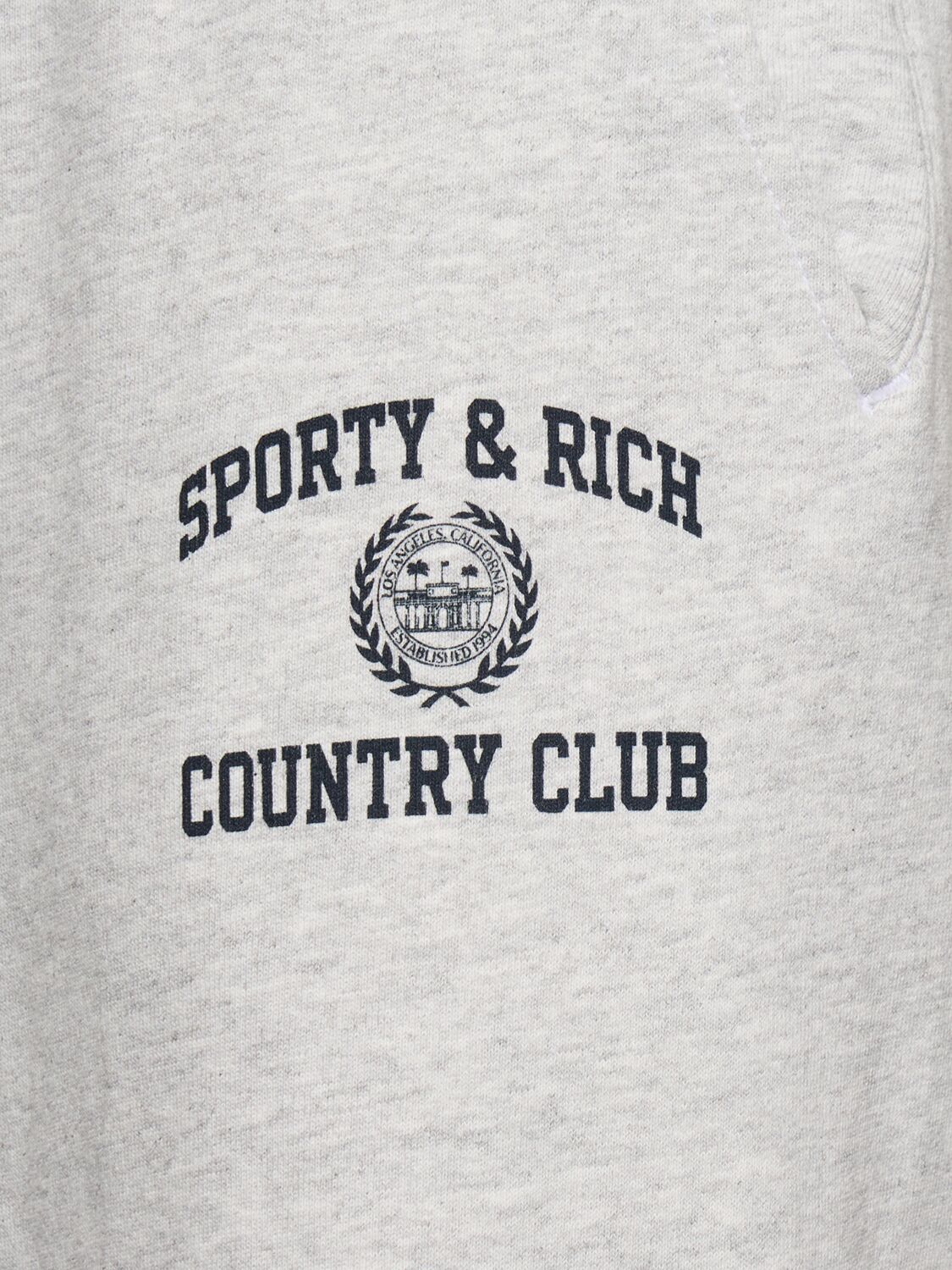 Shop Sporty And Rich Varsity Crest Sweatpants In Heather Gray/na