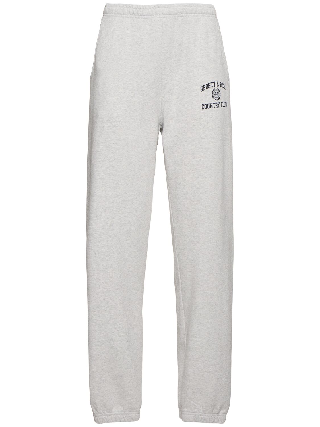 Shop Sporty And Rich Varsity Crest Sweatpants In Heather Gray/na