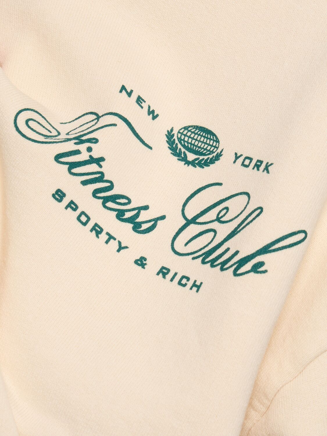 Shop Sporty And Rich Fitness Club Crewneck Sweatshirt In Cream/alpine