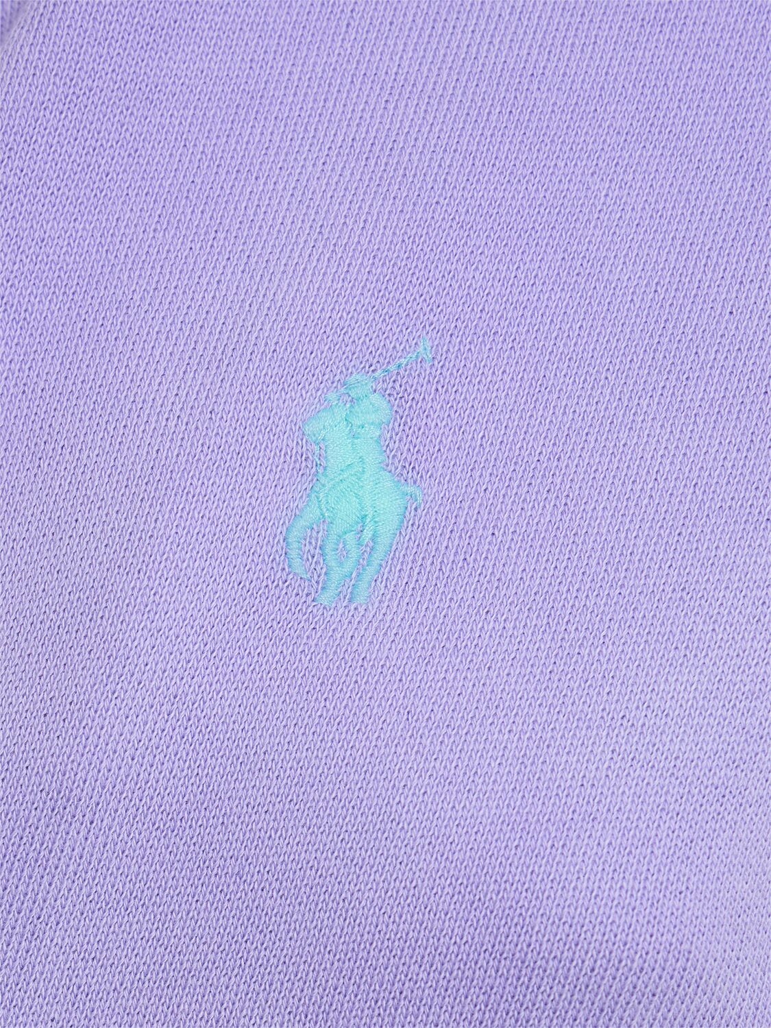 Shop Polo Ralph Lauren Logo Unbrushed Cotton Sweatshirt In Purple