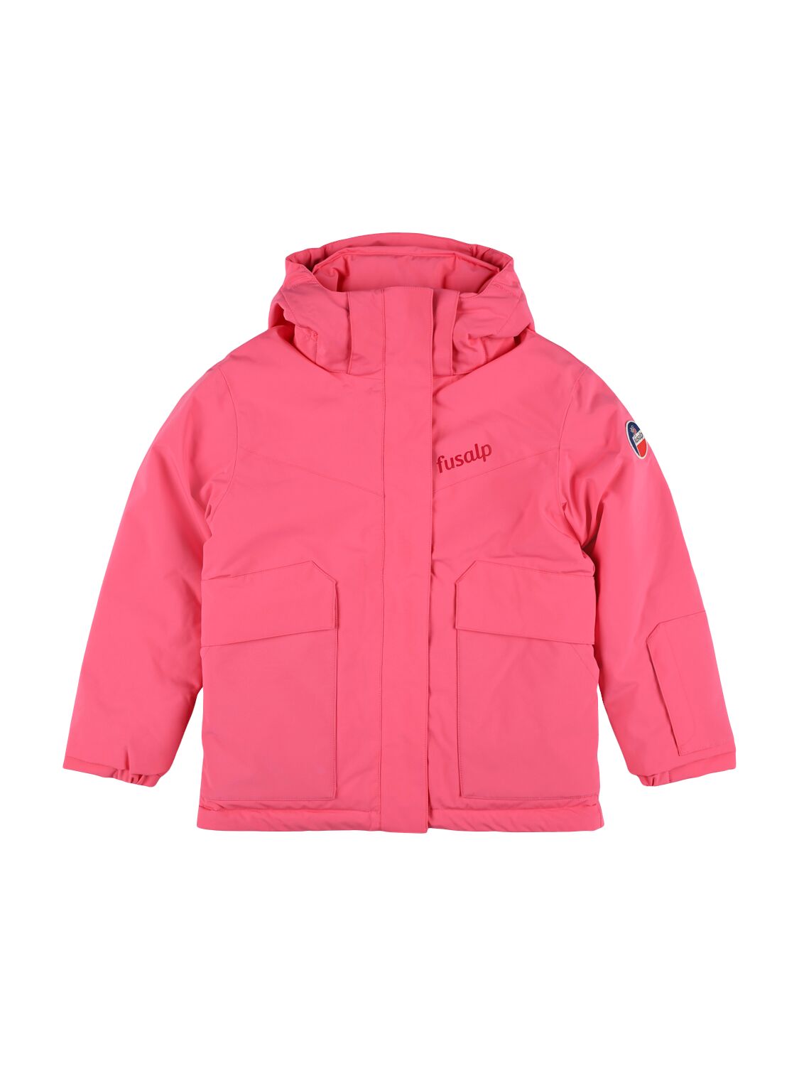 Fusalp Neptune Hooded Poly Puffer Ski Jacket In Pink