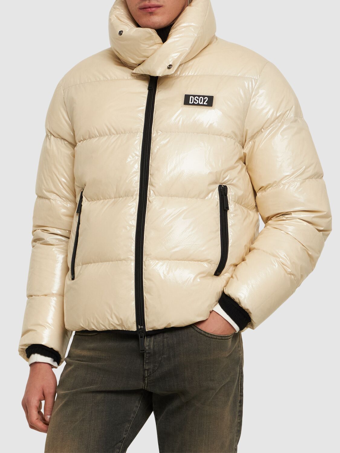 Shop Dsquared2 Ultralight Down Jacket In 0ff-white