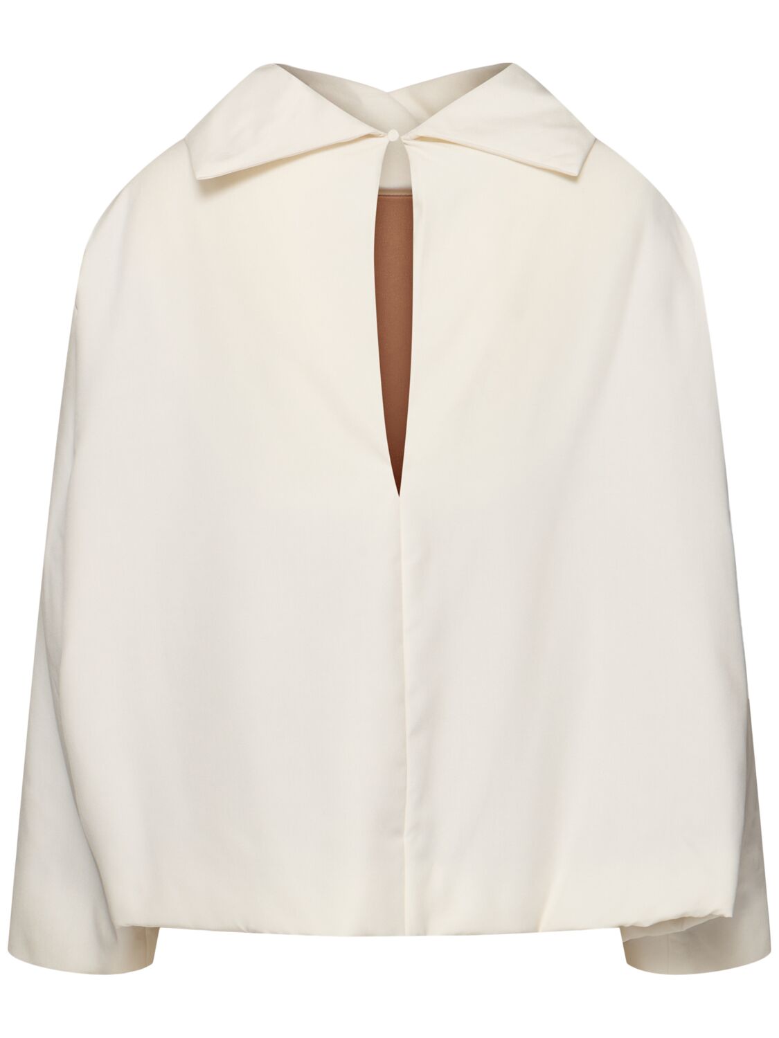 Shop Carven Washed Habotai Silk Shirt In Ecru