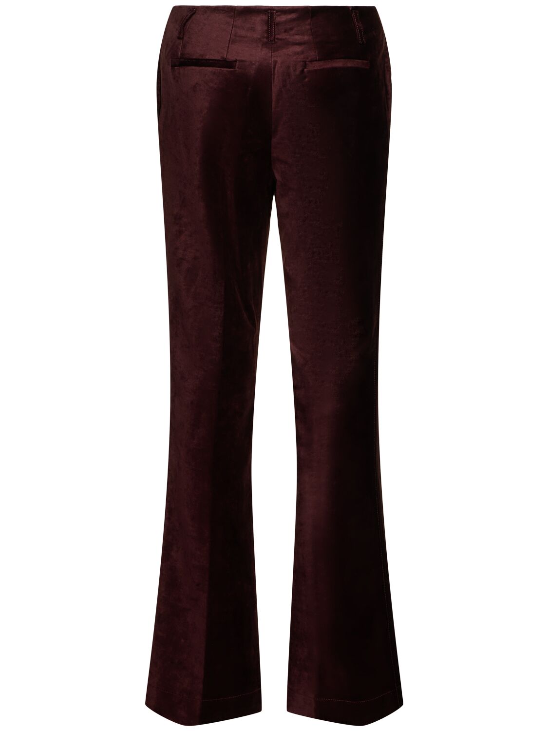 Shop Forte Forte Stretch Cotton Viscose Velvet Pants In Brown