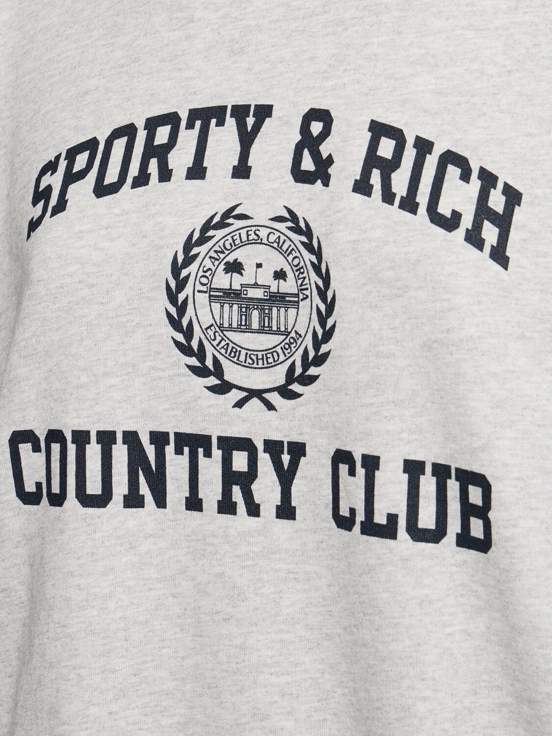 Shop Sporty And Rich Varsity Crest Crewneck Sweatshirt In Heather Gray/na