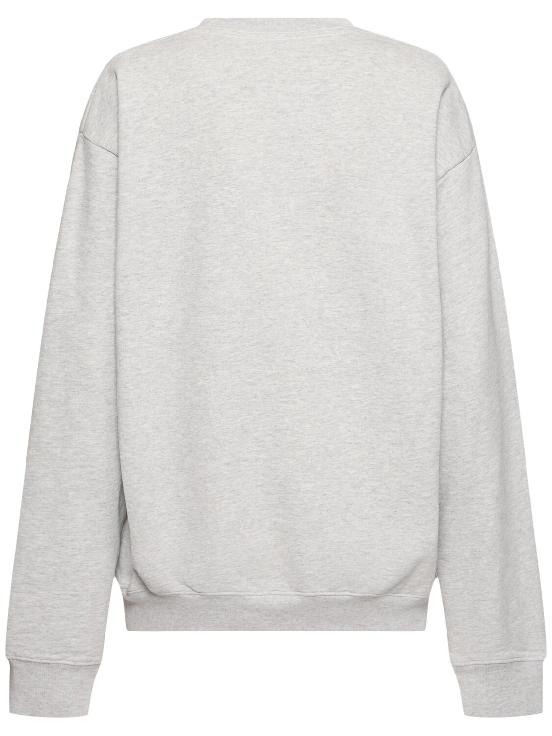 Shop Sporty And Rich Varsity Crest Crewneck Sweatshirt In Heather Gray/na