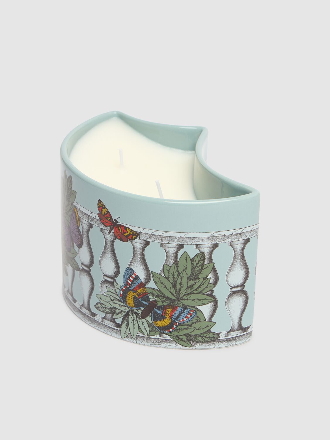 Shop Fornasetti Farfalle Balaustra Candle In Multicolor