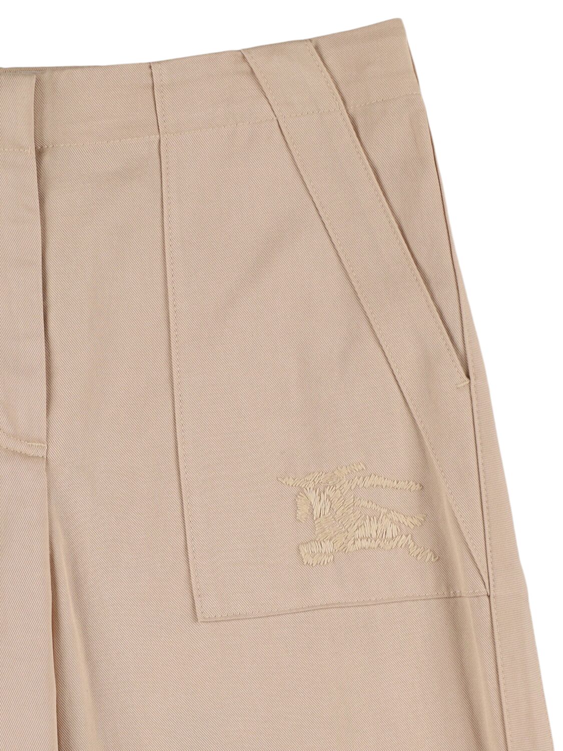 Shop Burberry Cotton Blend Pants In Beige