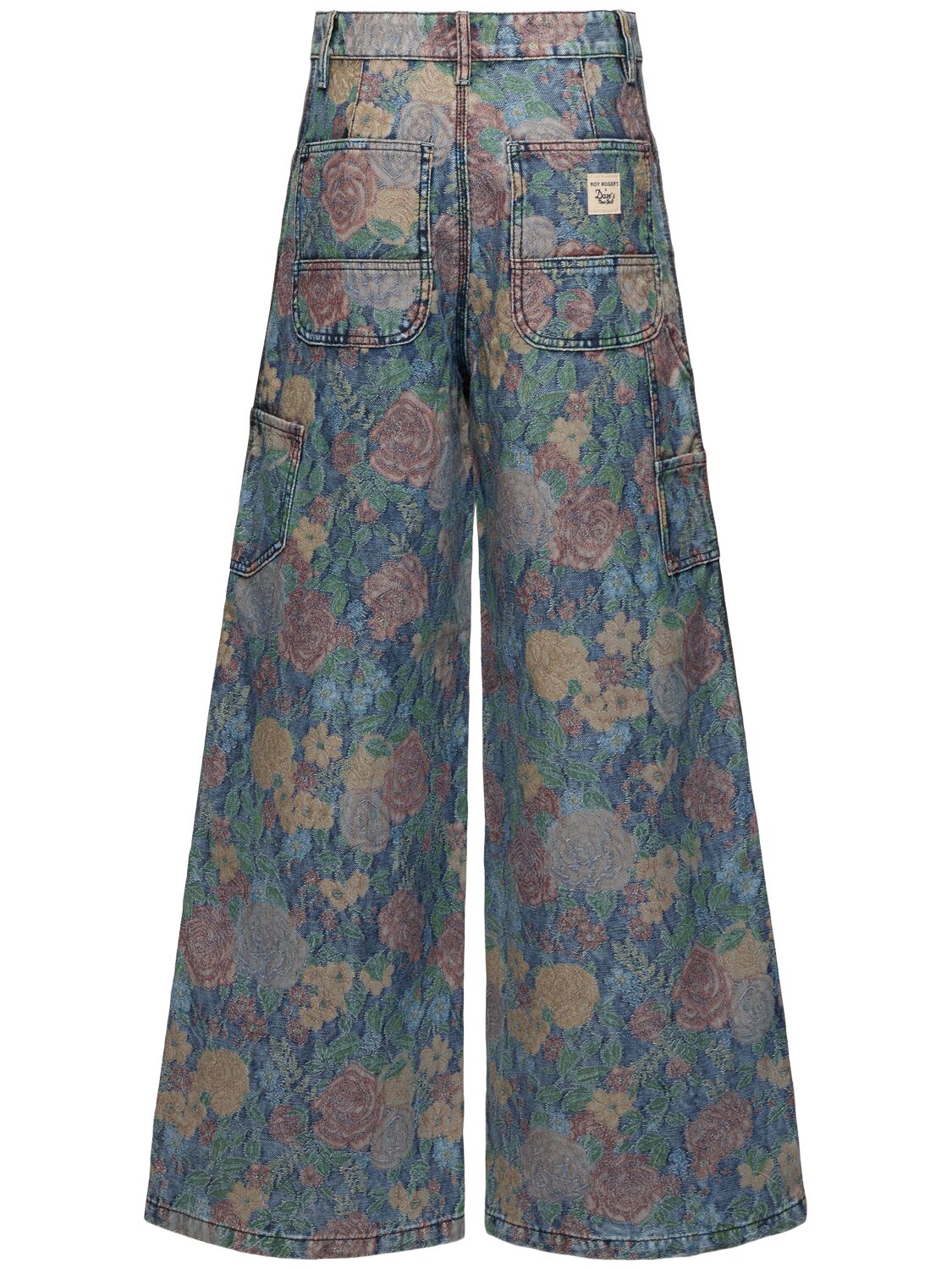 Shop Roy Rogers Statement Wide Leg Jacquard Pants In Multicolor