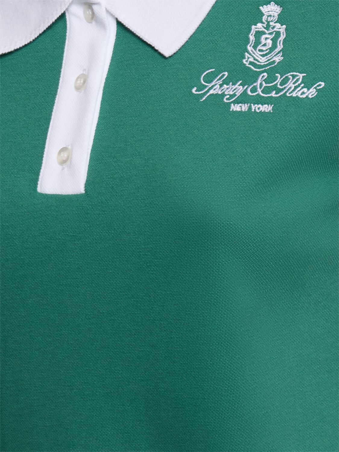 Shop Sporty And Rich Vendome Script 70s Polo In Alphine/white