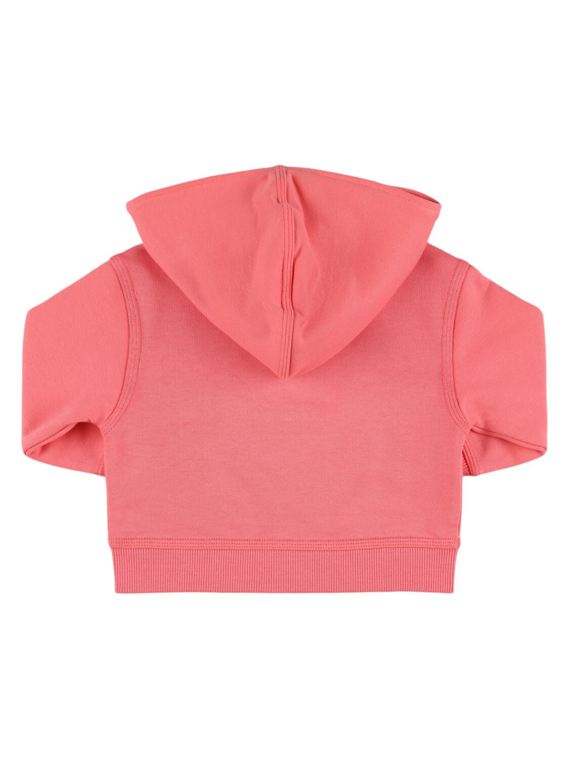 Shop Burberry Cotton Zip-up Hoodie In Pink