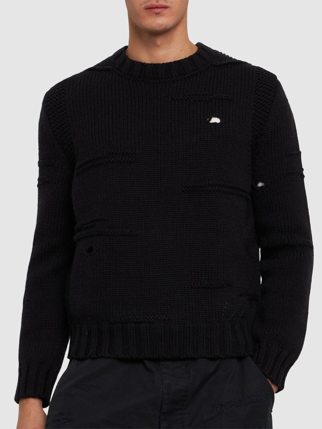 Shop Dsquared2 Wool Crewneck Sweater In Black