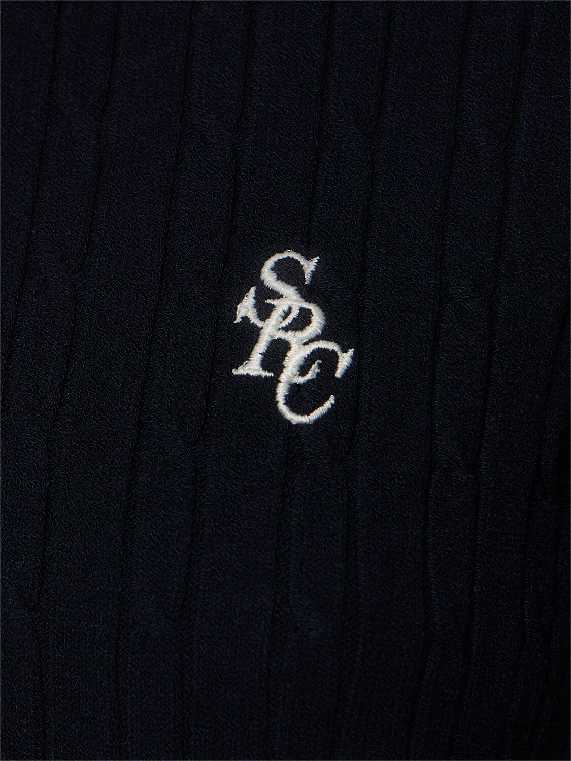 Shop Sporty And Rich Src Cable Knit Polo In Blue